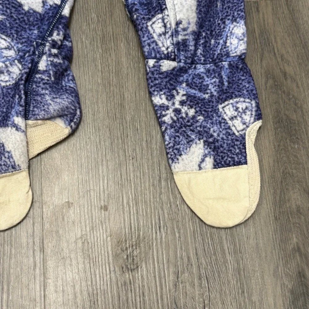 Vintage 90s Screamers! Kids Blue Polar Bear Fleece Footed Pajamas Size 4 USA